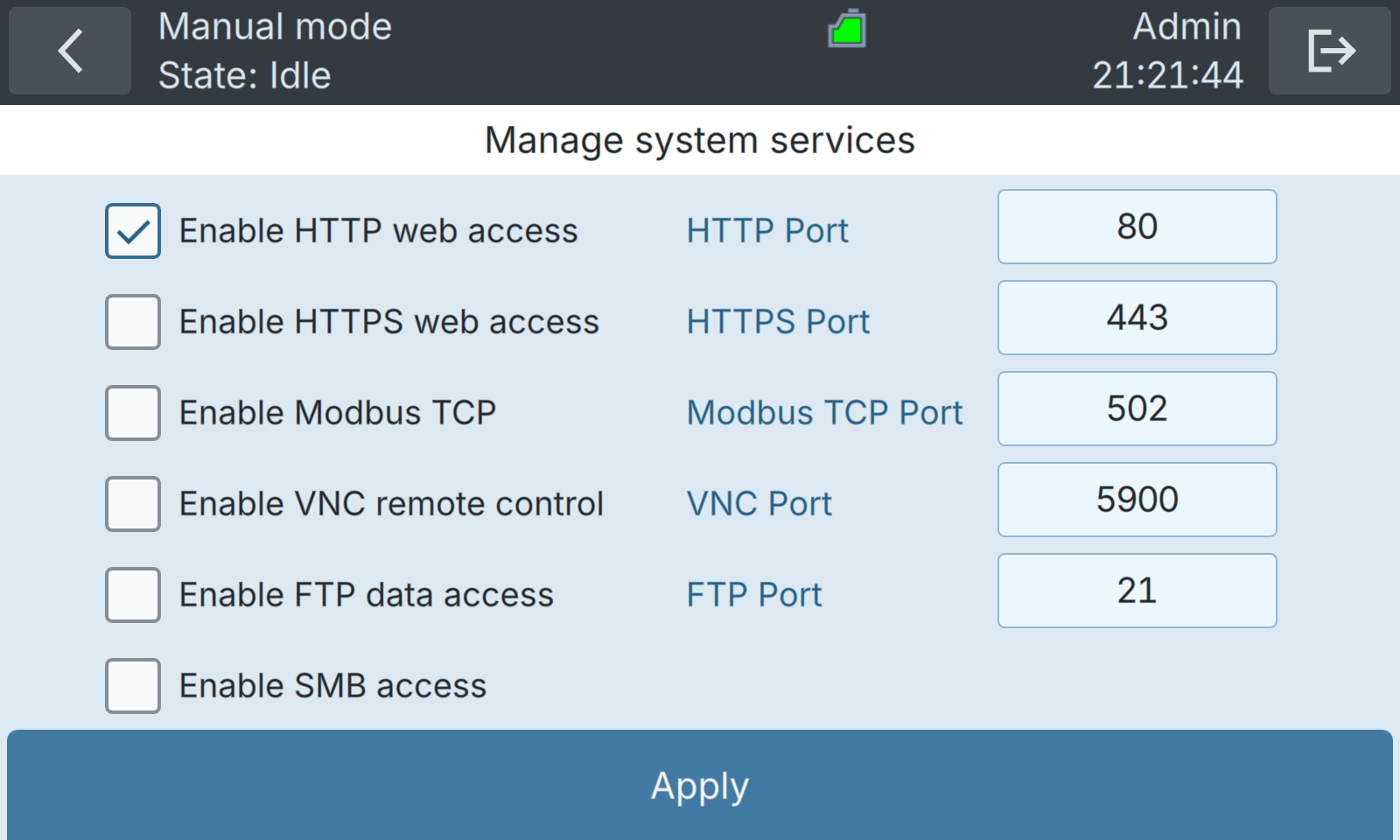 BactoSense — System services