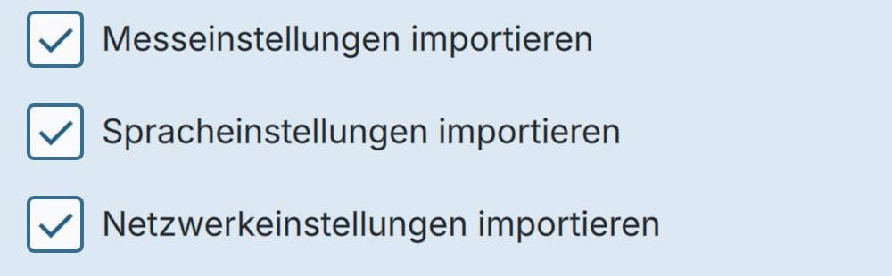 BactoSense — Einstellungen importieren
