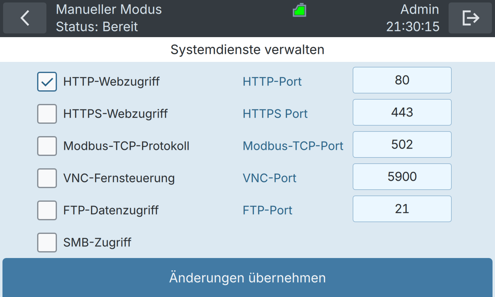 BactoSense — Systemdienste
