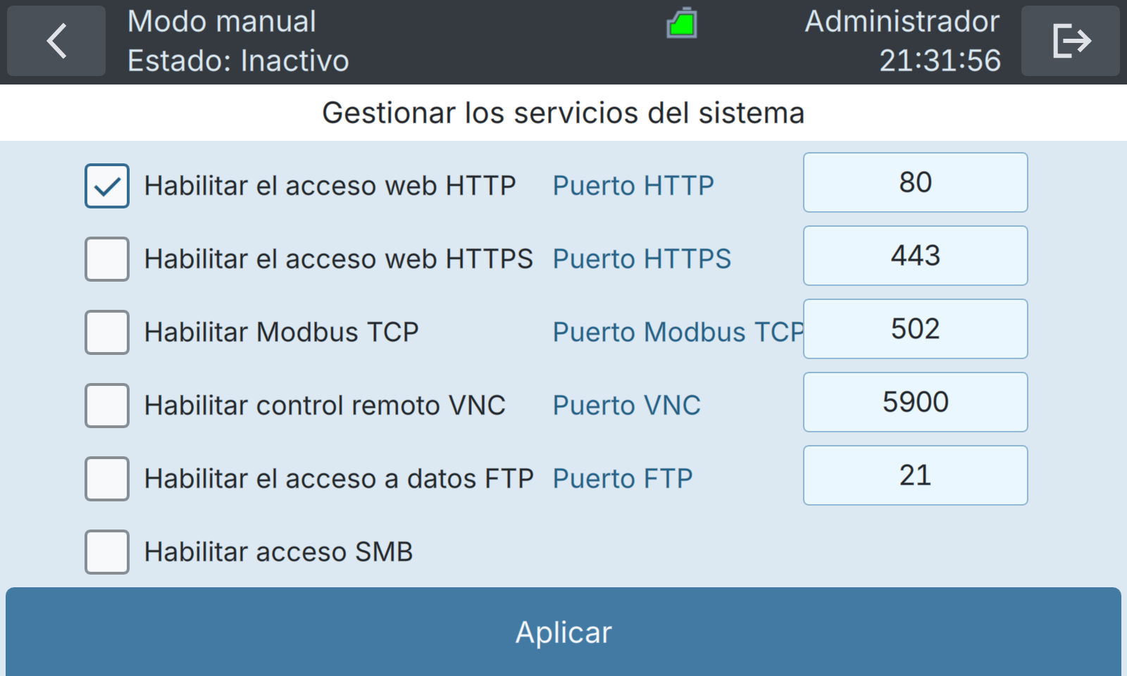 BactoSense — Servicios del sistema