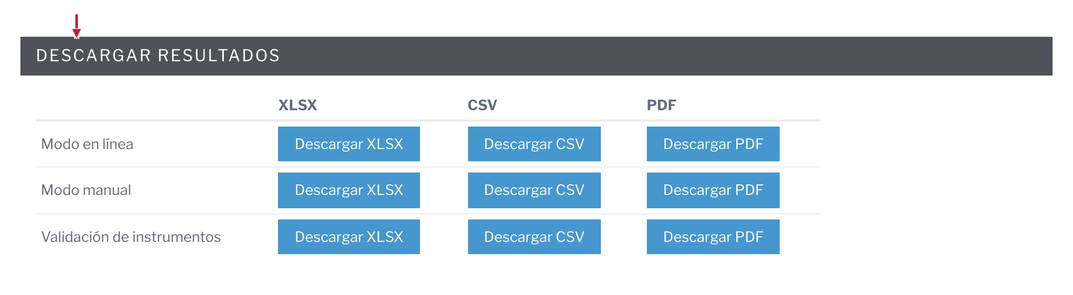 BactoSense — Formatos de descarga de resultados