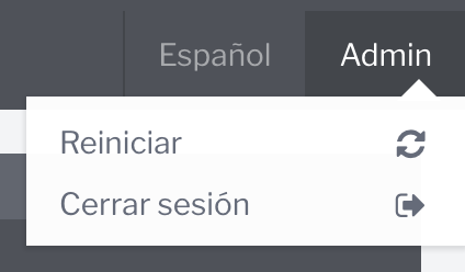 BactoSense — Menú de usuario para reiniciar