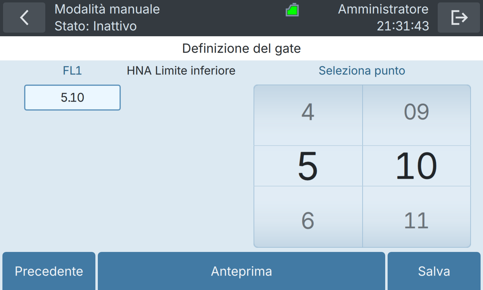 BactoSense — Limite inferiore HNA